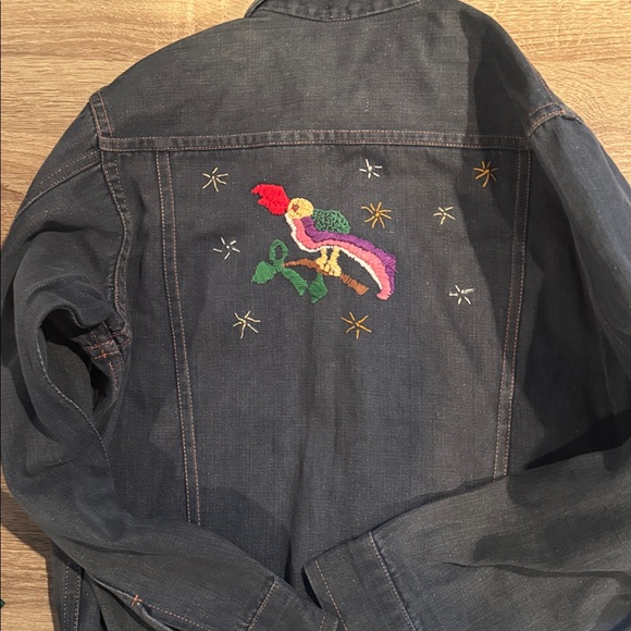 Vintage 70’s Embroidered Floral Denim Jean Jacket - Picture 4 of 4